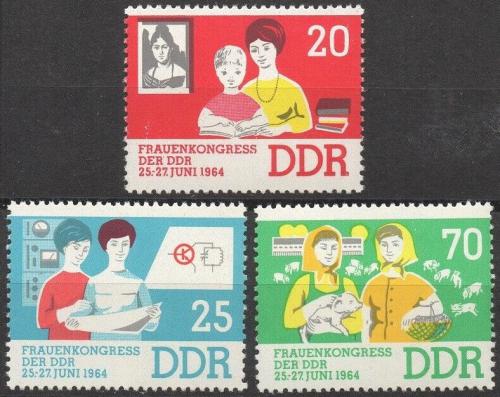 Potov znmky DDR 1964 Kongres en Mi# 1030-32