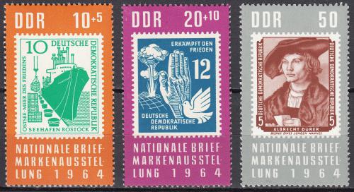 Potov znmky DDR 1964 Sttn vstava znmek v Berln Mi# 1056-58