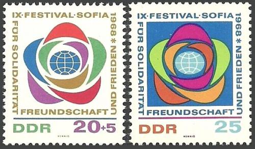 Potov znmky DDR 1968 Festival mldee Mi# 1377-78 - zvi obrzok