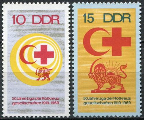 Potov znmky DDR 1969 erven kr Mi# 1466-67