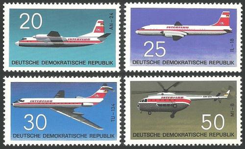 Poštové známky DDR 1969 Lietadla Mi# 1524-27