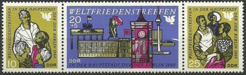Poštové známky DDR 1969 Mezinárodní mírový kongres Mi# 1478-80 Kat 4.50€