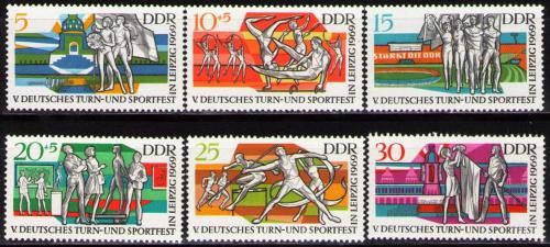 Poštové známky DDR 1969 Športovní festival Mi# 1483-88