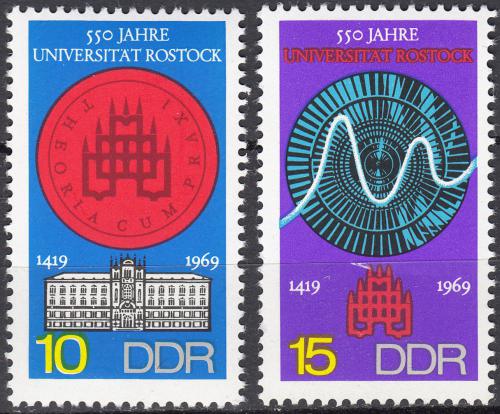 Poštové známky DDR 1969 Univerzita v Rostocku Mi# 1519-20