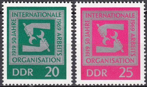 Poštové známky DDR 1969 Výroèí ILO Mi# 1517-18