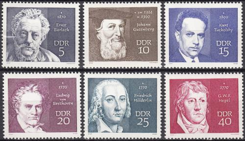 Poštové známky DDR 1970 Osobnosti Mi# 1534-39