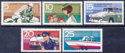 Poštové známky DDR 1970 Policie Mi# 1579-83