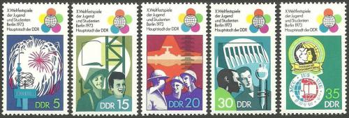 Poštové známky DDR 1973 Mezinárodní hry mládeže Mi# 1862-66