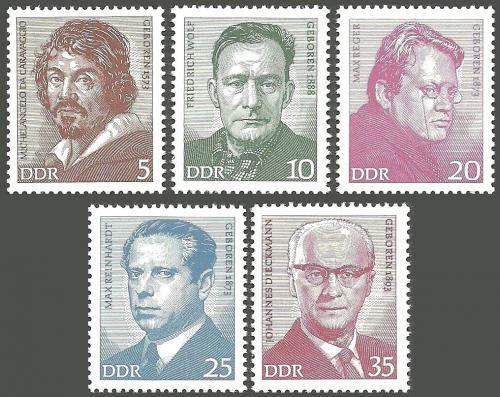 Poštové známky DDR 1973 Osobnosti Mi# 1815-19