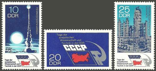 Poštové známky DDR 1973 Sovìtská vìda a technologie Mi# 1887-89