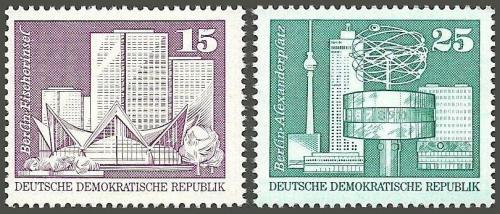 Poštové známky DDR 1973 Výstavba v DDR Mi# 1853-54