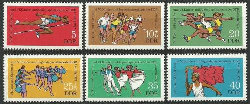 Poštové známky DDR 1977 Gymnastika a sporty Mi# 2241-46