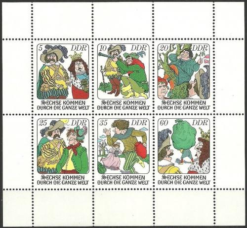 Poštové známky DDR 1977 Rozprávky bratøí Grimmù Mi# 2281-86 Bogen