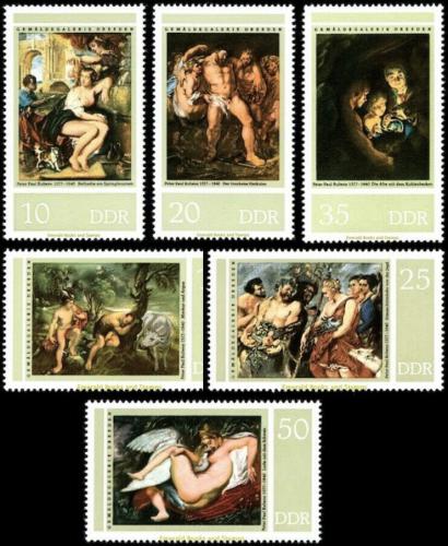 Poštové známky DDR 1977 Umenie, Peter Paul Rubens Mi# 2229-34