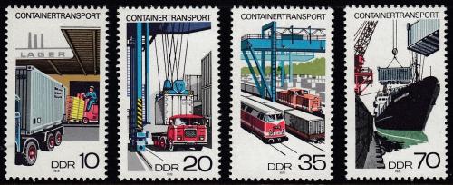 Poštové známky DDR 1978 Kontejnerová doprava Mi# 2326-29