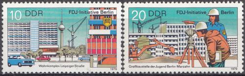 Potov znmky DDR 1979 Berlnsk architektura Mi# 2424-25 - zvi obrzok
