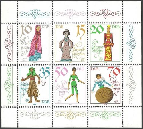Poštové známky DDR 1979 Historické panenky Mi# 2472-77