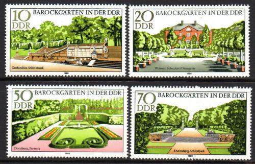 Poštové známky DDR 1980 Barokní zahrady Mi# 2486-89