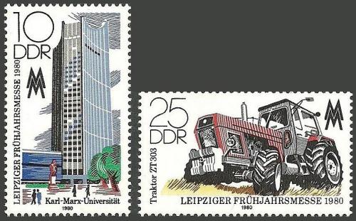 Potov znmky DDR 1980 Lipsk vetrh Mi# 2498-99