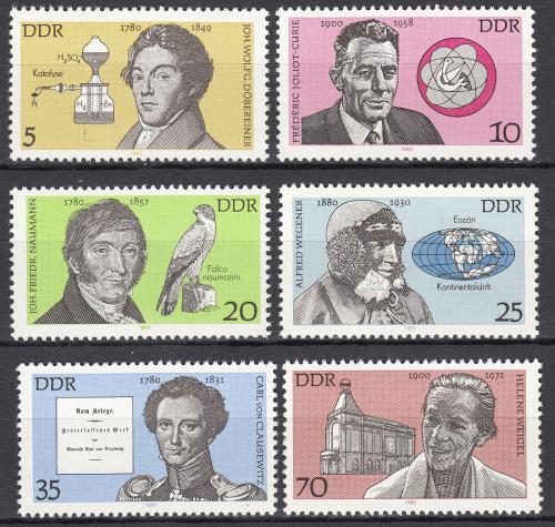 Poštové známky DDR 1980 Osobnosti Mi# 2492-97