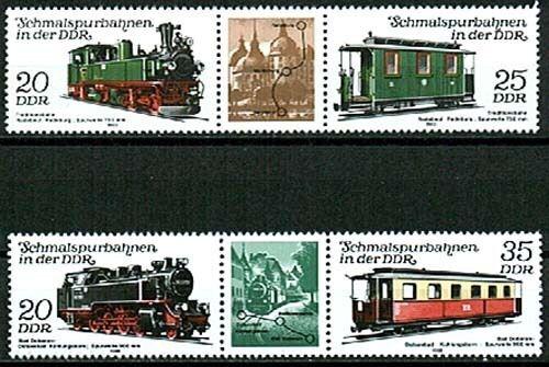 Poštové známky DDR 1980 Železnice Mi# 2562-65