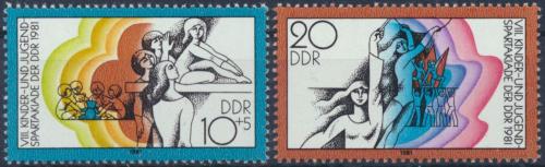Poštové známky DDR 1981 Spartakiáda mládeže Mi# 2617-18