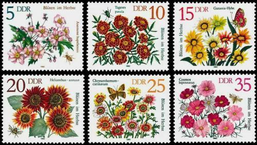 Potov znmky DDR 1982 Kvety Mi# 2737-42 - zvi obrzok
