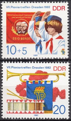 Poštové známky DDR 1982 Setkání pionýrù v Drážïanech Mi# 2724-25