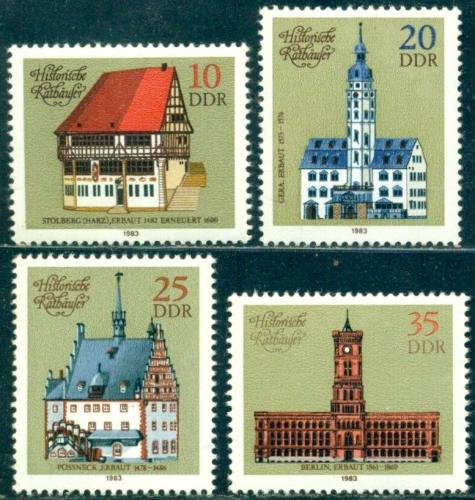 Poštové známky DDR 1983 Historické radnice Mi# 2775-78