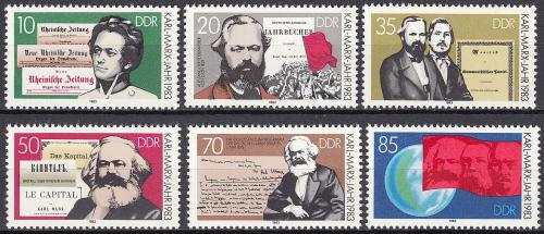 Poštové známky DDR 1983 Karl Marx Mi# 2783-88
