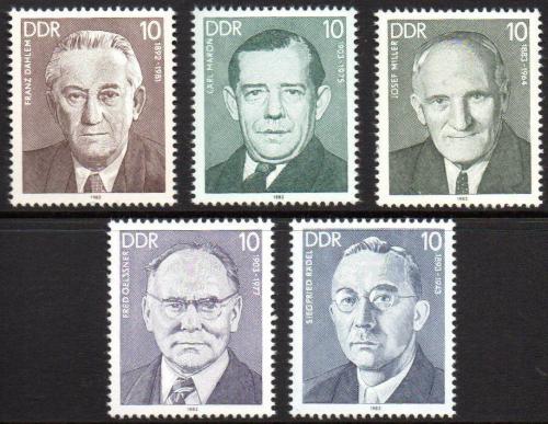 Poštové známky DDR 1983 Osobnosti Mi# 2765-69