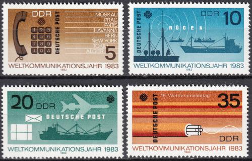 Poštové známky DDR 1983 Svìtový rok komunikace Mi# 2770-73