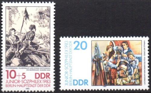 Poštové známky DDR 1983 Umenie, výstava JUNIOR-SOZPHILEX Mi# 2812-13