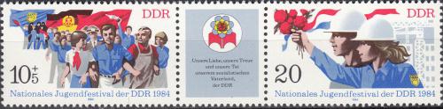 Poštové známky DDR 1984 Národní festival mládeže Mi# 2878-79