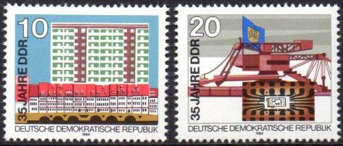 Poštové známky DDR 1984 Vznik republiky, 35. výroèie Mi# 2888-89