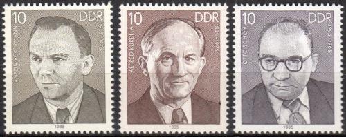 Poštové známky DDR 1985 Osobnosti Mi# 2920-22