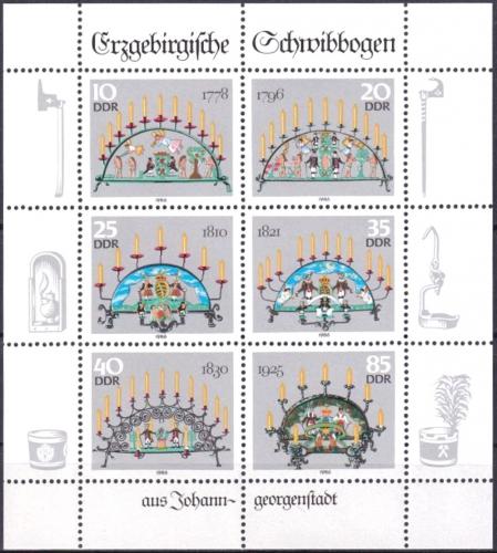 Poštové známky DDR 1986 Krušnohorské lustry Mi# 3057-62