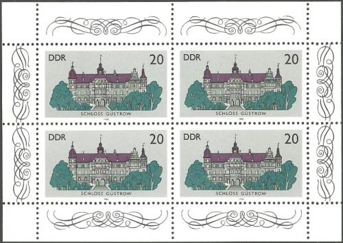 Poštové známky DDR 1986 Zámek Güstrow Mi# 3033 Bogen