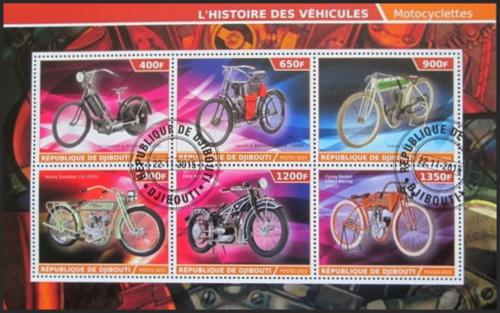 Potov znmky Dibutsko 2015 Historick motocykly 2A Mi# N/N