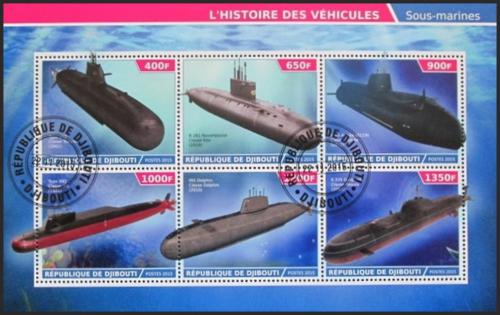 Potov znmky Dibutsko 2015 Ponorky 1A Mi# N/N - zvi obrzok