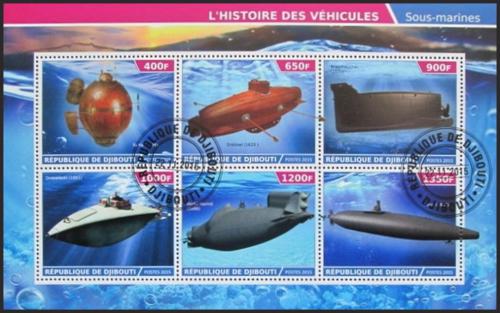 Potov znmky Dibutsko 2015 Ponorky 2A Mi# N/N