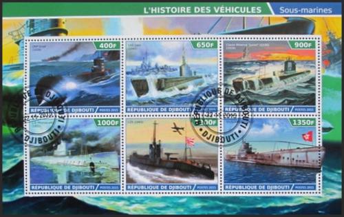 Potov znmky Dibutsko 2015 Ponorky 3A Mi# N/N - zvi obrzok