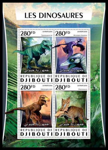 Potov znmky Dibutsko 2016 Dinosaury Mi# 1039-42 Kat 12