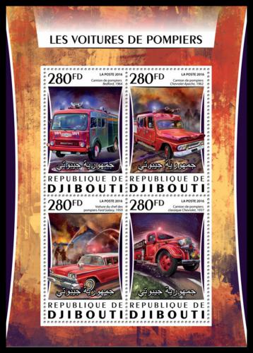 Poštové známky Džibutsko 2016 Hasièská autá Mi# Mi# 1079-82 Kat 12€