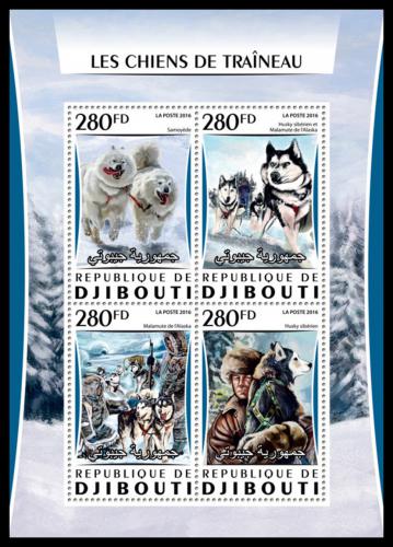 Poštovní známky Džibutsko 2016 Tažní psi Mi# 1049-52 Kat 12€