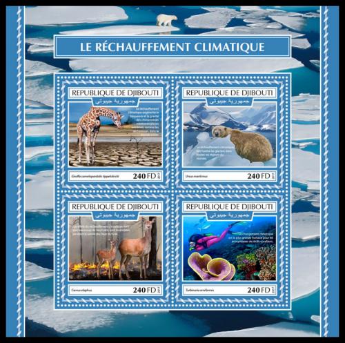 Poštové známky Džibutsko 2017 Klimatické zmìny Mi# 2032-35 Kat 10€