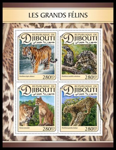Poštovní známky Džibutsko 2017 Koèkovité šelmy Mi# 1498-1501 Kat 11€