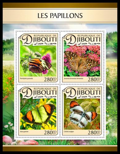 Poštovní známky Džibutsko 2017 Motýli Mi# 1438-41 Kat 11€