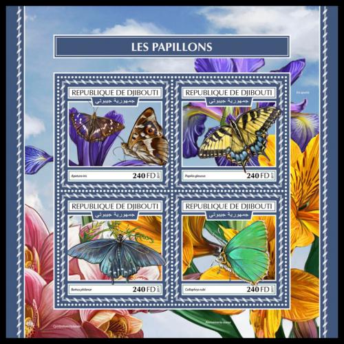 Poštové známky Džibutsko 2017 Motýle Mi# 1967-70 Kat 10€