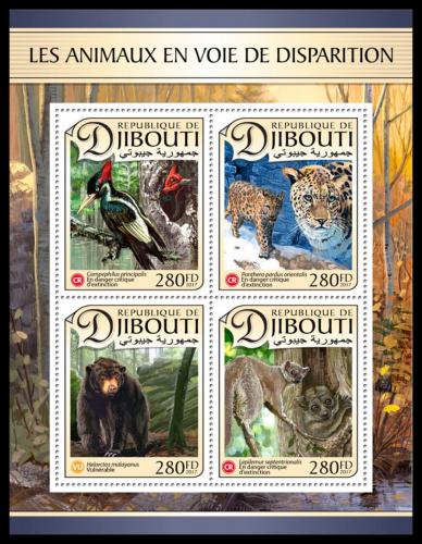 Poštovní známky Džibutsko 2017 Ohrožená fauna Mi# 1483-86 Kat 11€